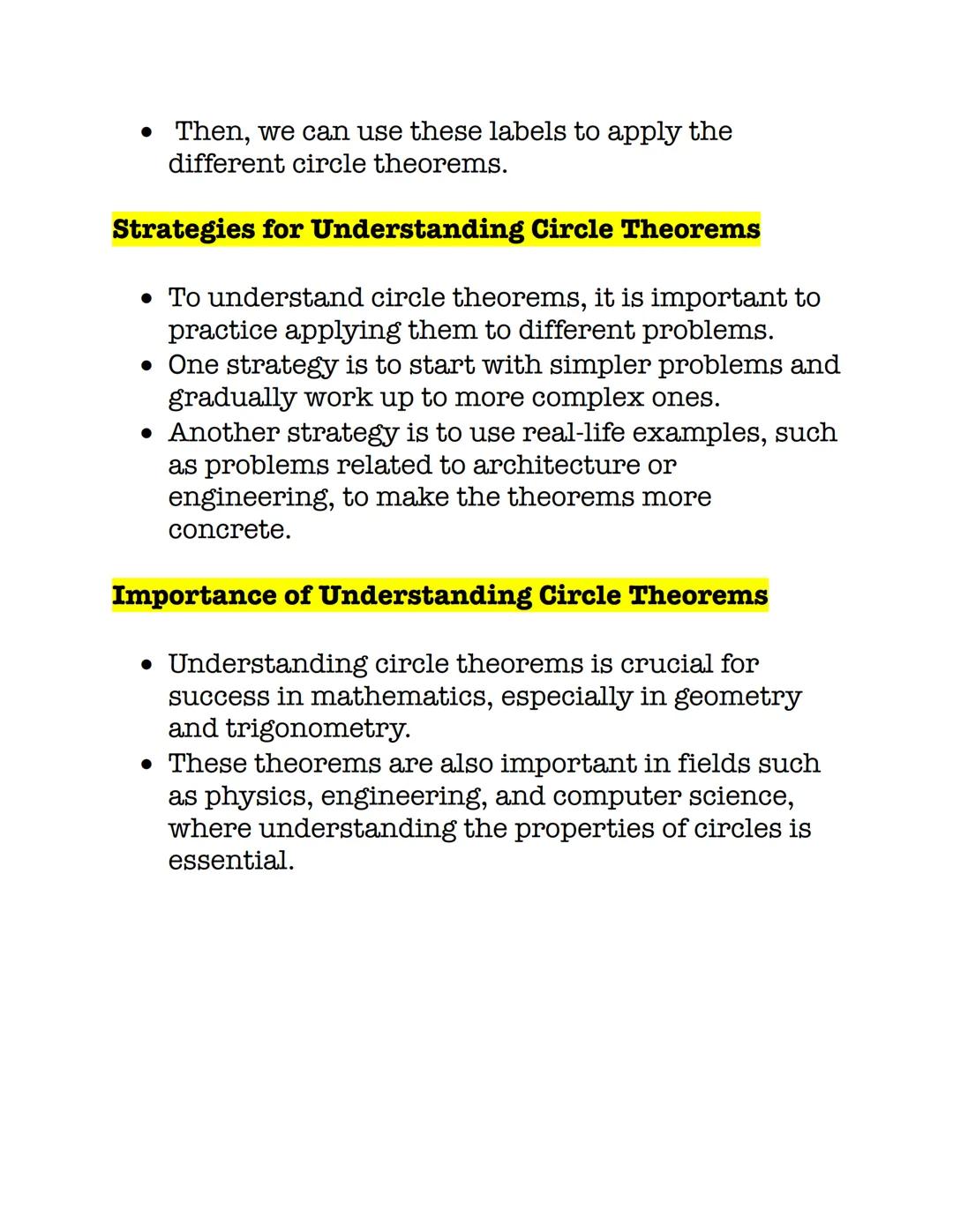 # TOPIC: Circle Theorems

Introduction

*   Circle theorems are a set of rules that describe
the relationships between the angles, chords,
t