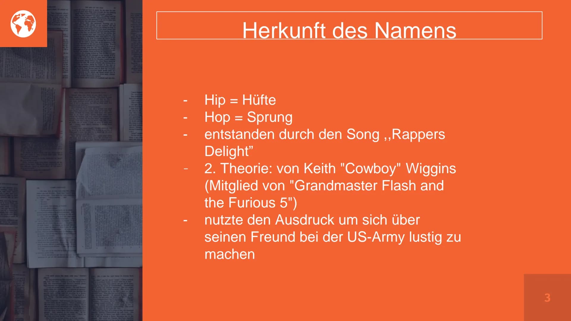 HIP HOP Verlauf

1. Allgemeines

2. Herkunft des Namens

3. Entwicklung des Tanzes

4. Tanzstile

5. Techniken des „Breakdance",,,Locking" &