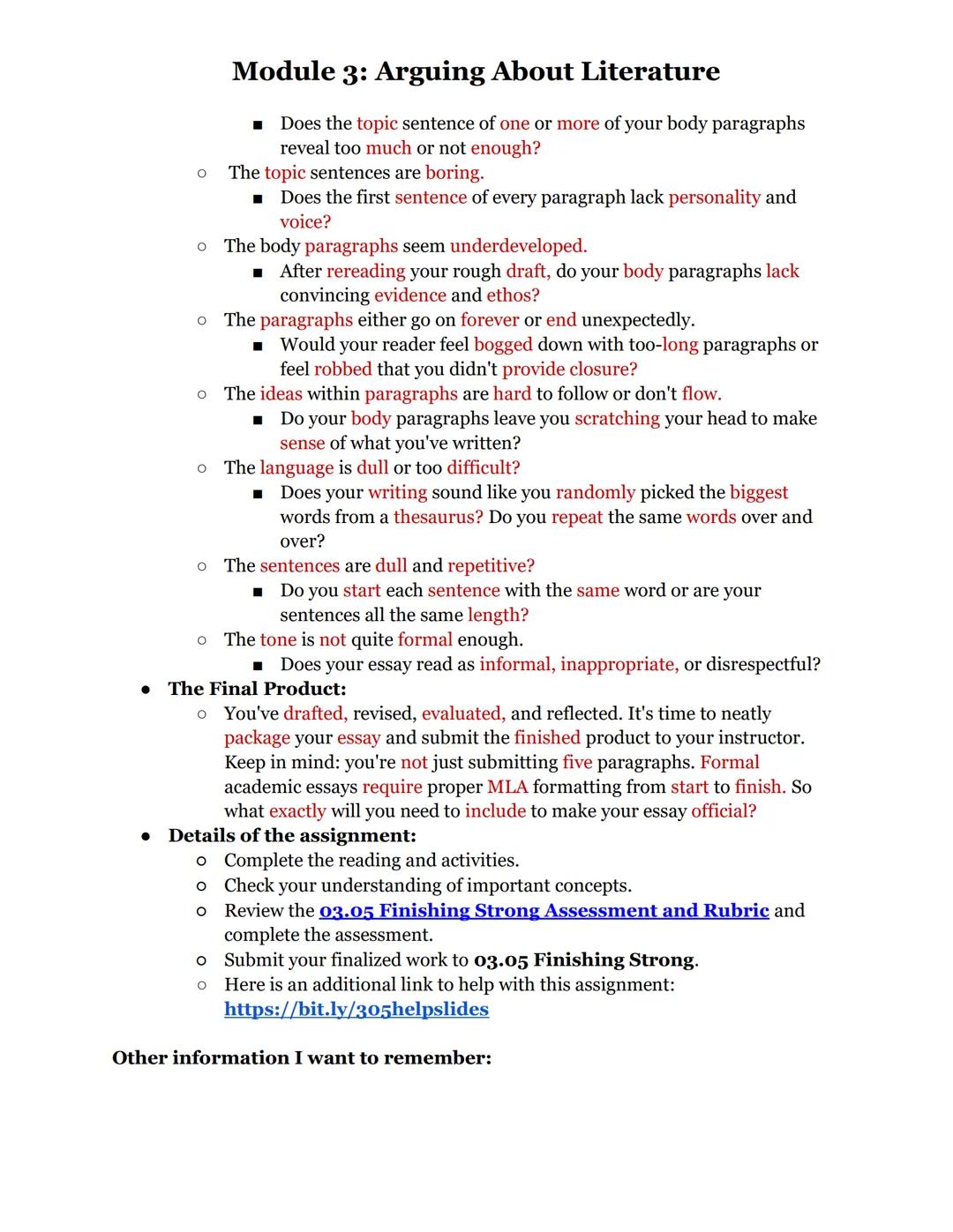 # Module 3: Arguing About Literature

This module teaches you how to format, create, and polish a literary analysis essay.

03.01: Develop a