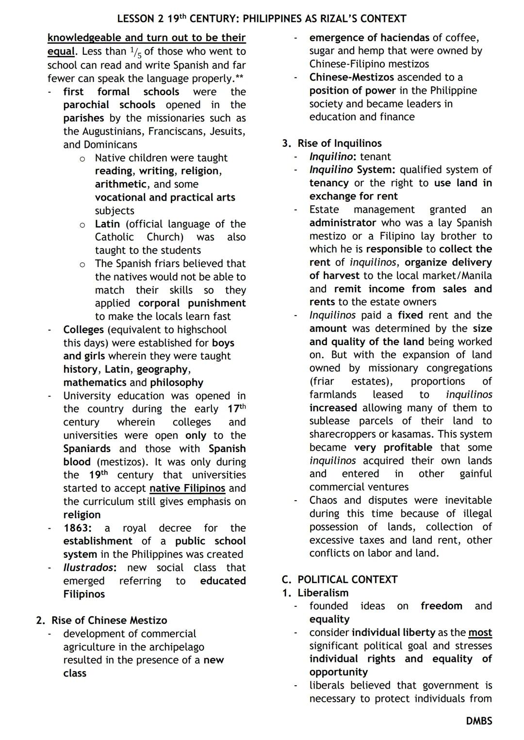 19th Century
LESSON 2 19th CENTURY: PHILIPPINES AS RIZAL'S CONTEXT
- Age of Enlightenment
- birth of modern life
**It led to freedom of mank