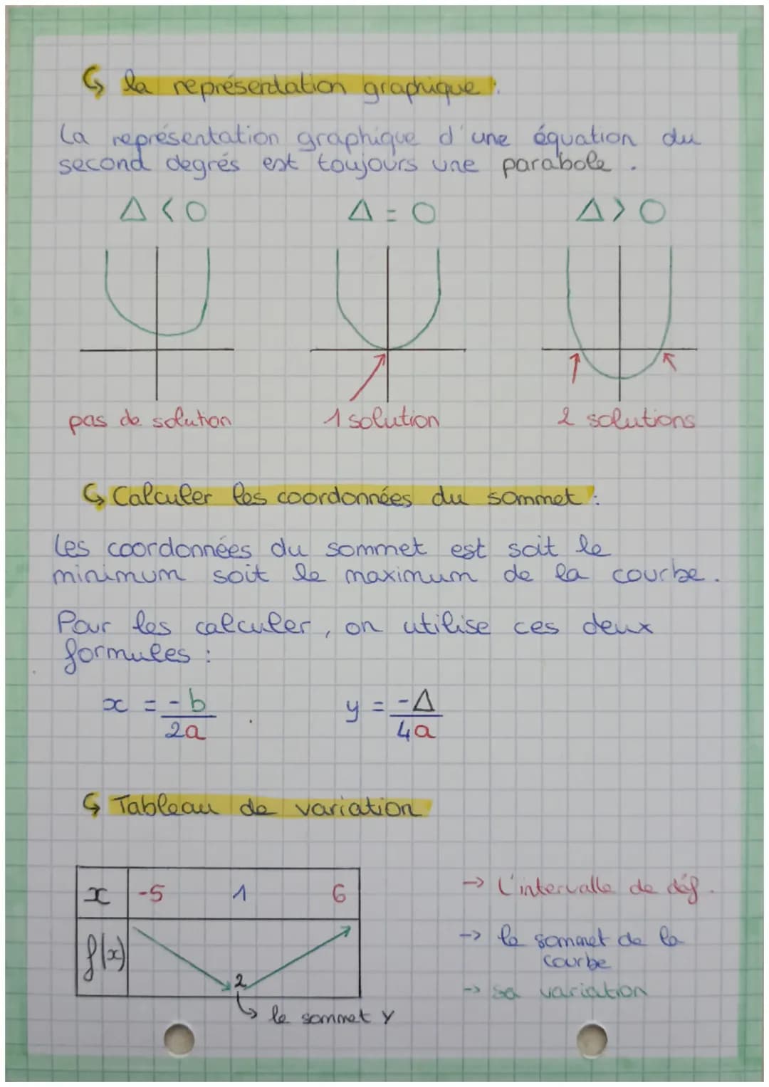 ere
Les fonctions
polynômes du second degré.
MGU
Math
Une fonction polynômes du second degré a pour
notation:
$f(x) = ax + bx + c$
résoudre 