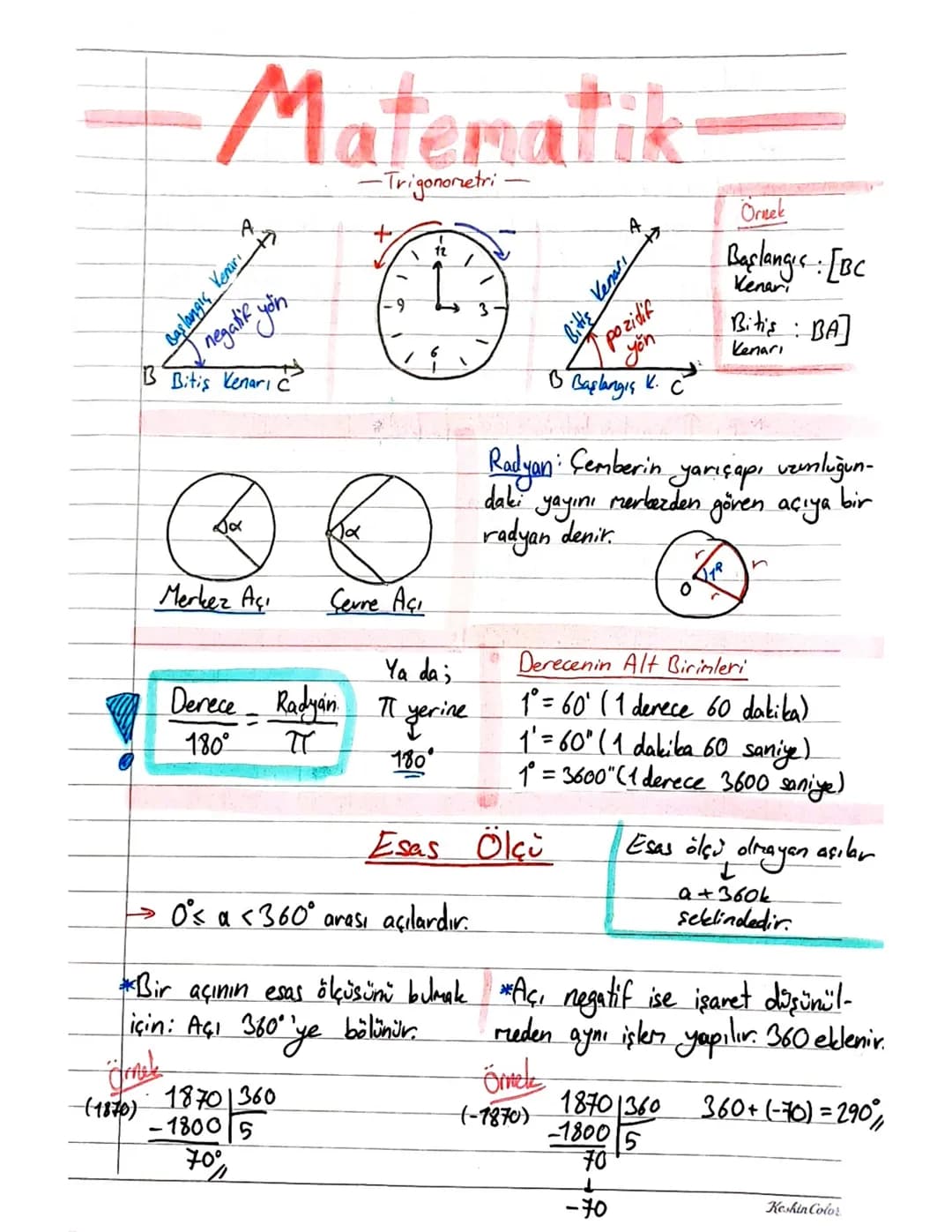 - Matematik-

Başlangıç Kenarı
negatif yo'n
B Bitis Kenarı C

Δα
α

Merkez Açı

-Trigonometri

9

12

3

Bitis Kenarı
pozidif
yon
B Başlangı