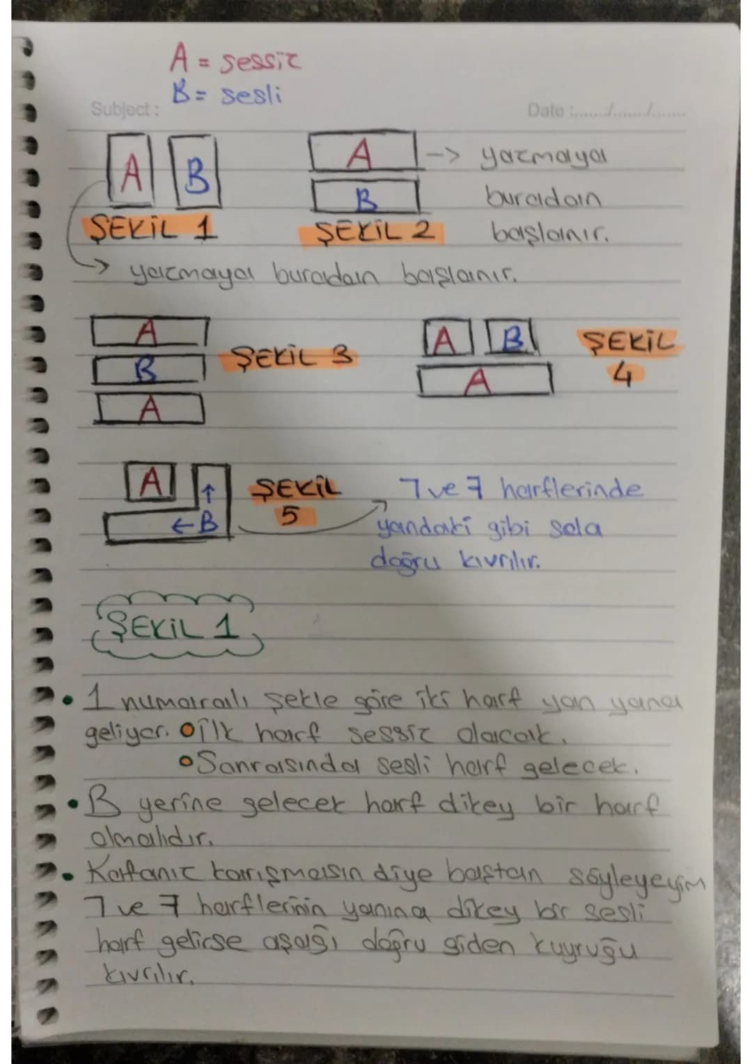 Subject: KORECE
Date: .........................

# KUTU SISTEMI

Korecede heceleri yazarken hayali
kutular düşününüz. Haingi kutuya
hangi ha