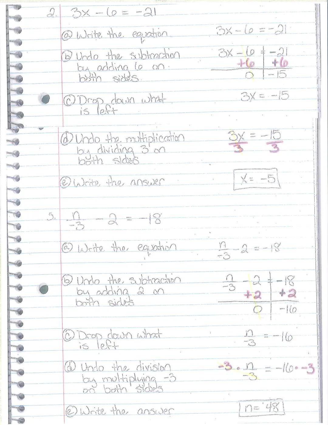 # Solving 2-Step Equations.

Steps:

15- Undo the addition or subtraction
by doing the opposite operation

and - Undo the multiplication or 