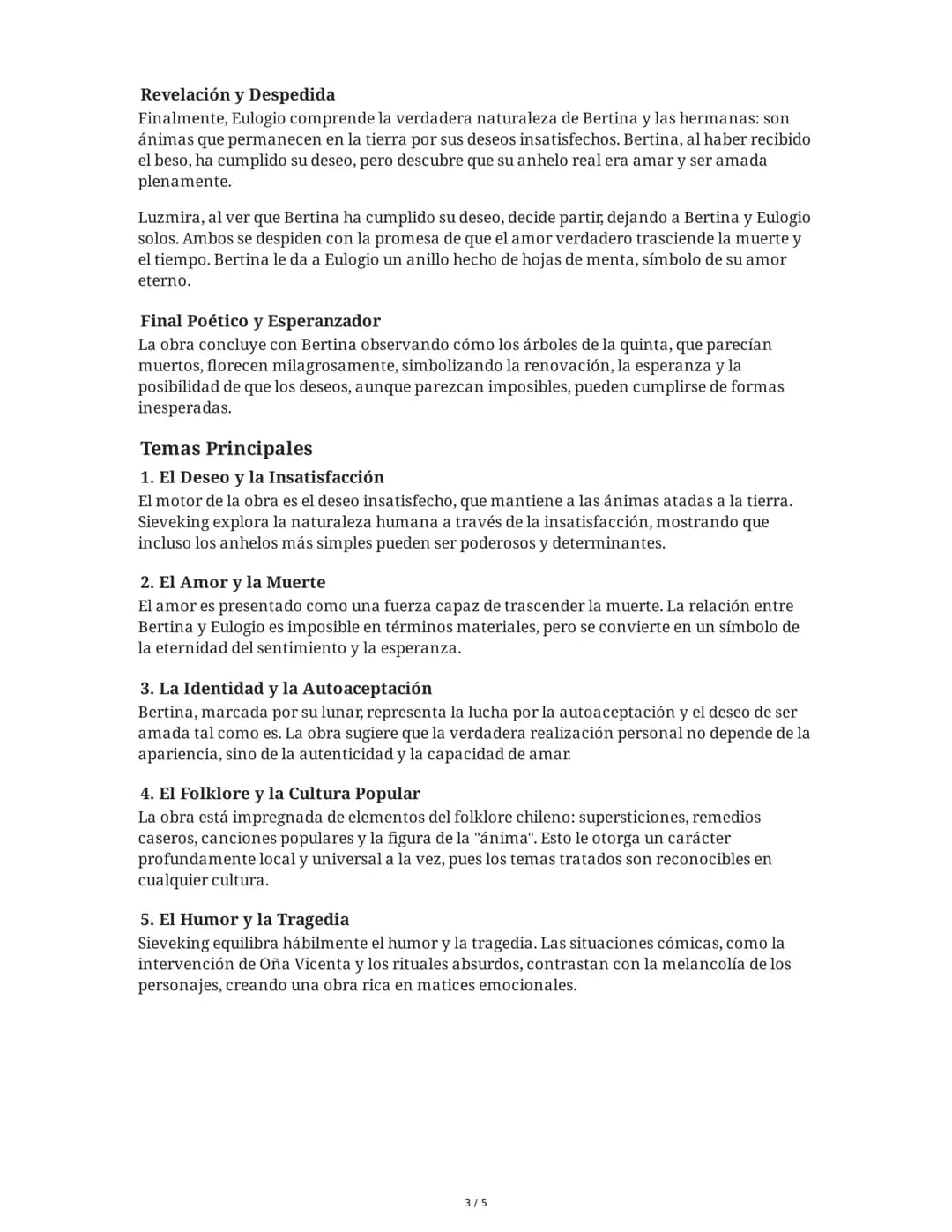 # Resumen Extenso de "Ánimas de día claro" de Alejandro
Sieveking

## Introducción y Contexto
"Ánimas de día claro" es una comedia en dos ac