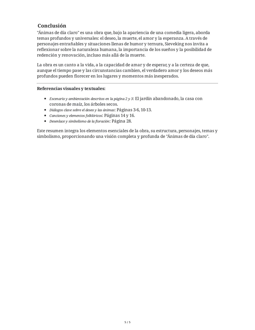 # Resumen Extenso de "Ánimas de día claro" de Alejandro
Sieveking

## Introducción y Contexto
"Ánimas de día claro" es una comedia en dos ac
