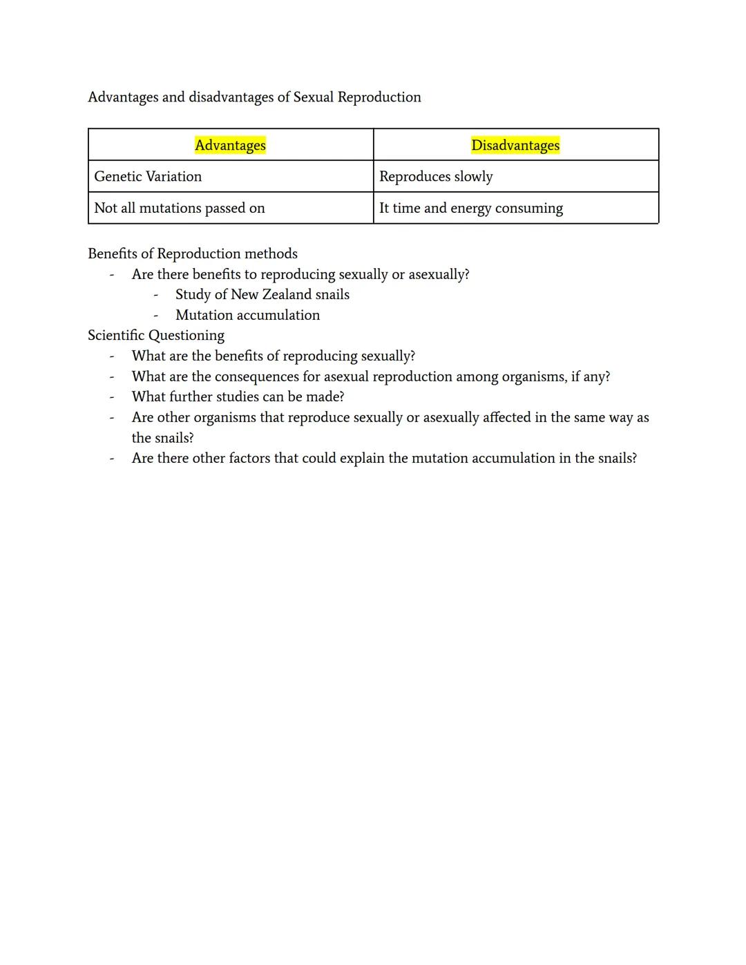 # Asexual and Sexual Reproduction

- Asexual Reproduction
  - The process of reproduction in cells without joining gametes
    - No gametes 