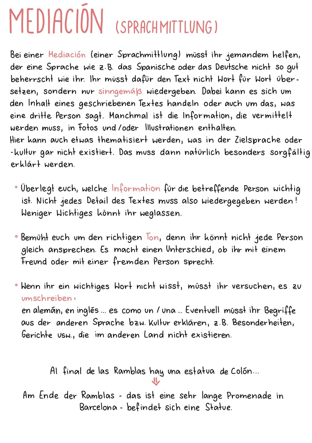 # MEDIACIÓN (SPRACH MITTLUNG)

Bei einer Mediación (einer Sprachmittlung) müsst ihr jemandem helfen,
der eine Sprache wie z. B. das Spanisch