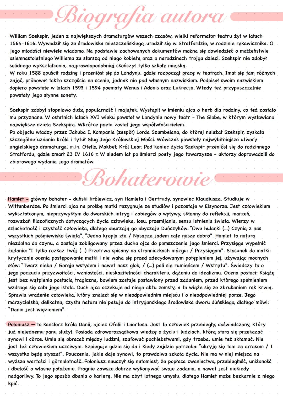 # Hamlet - William Szekspir

## Geneza

Pomysł tragedii zaczerpnął autor z XIII-wiecznej duńskiej kroniki Saxo Drammaticusa, ale nie bezpośr
