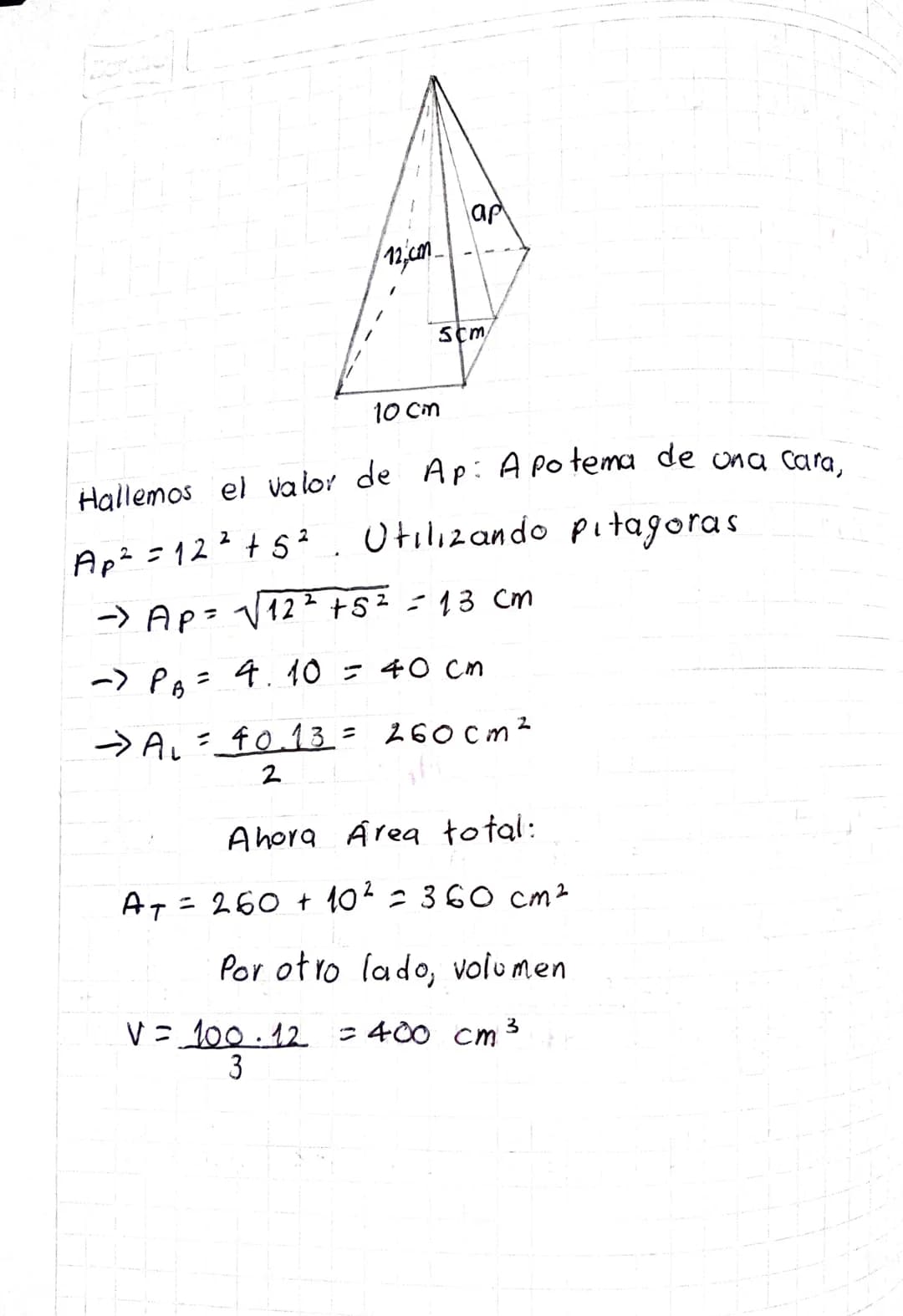 # Pirámides.

Una piramide es un poliedro limitado por una sola
base poligonal y por varias caras laterales con
forma triangular que tienen 