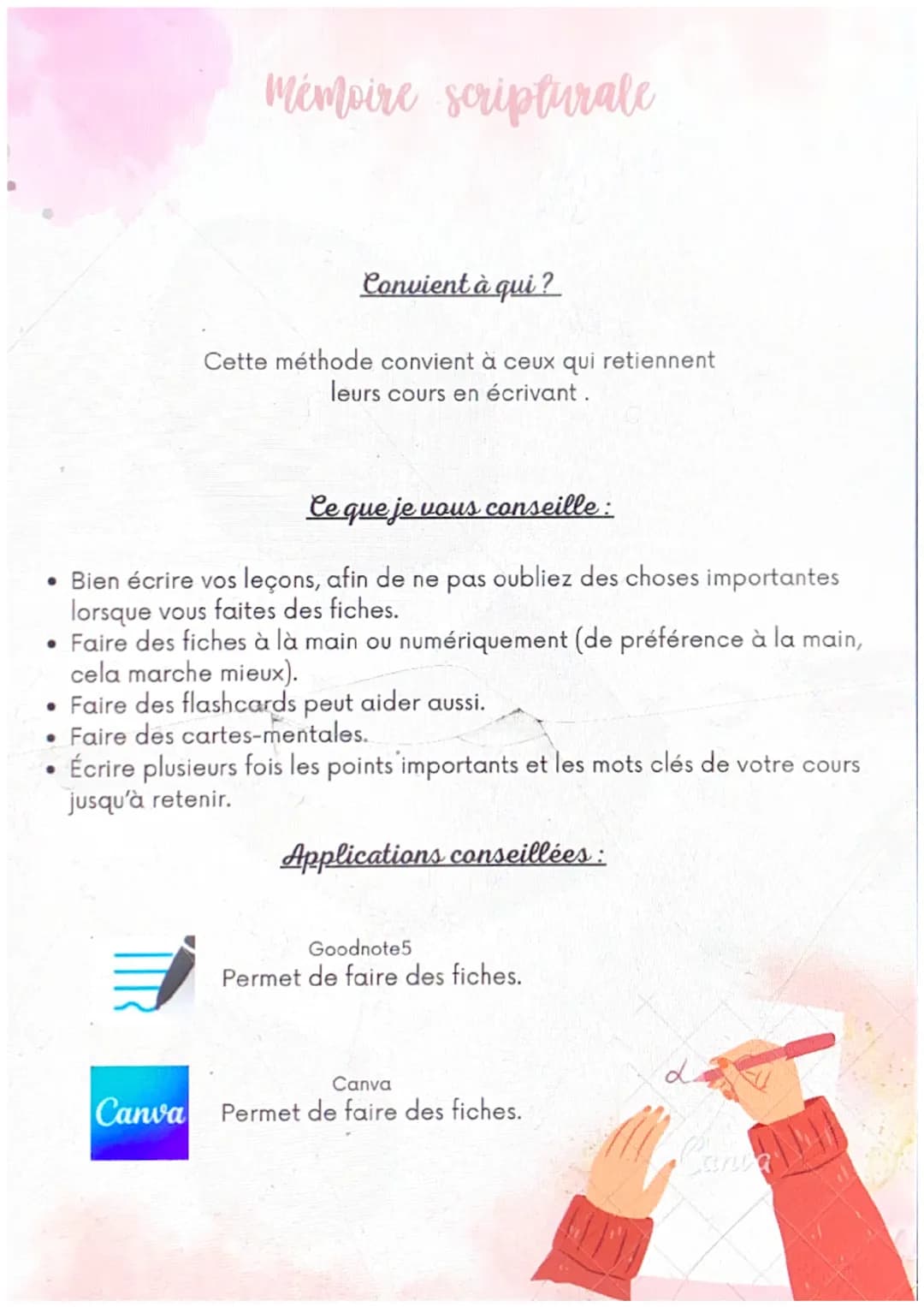 @studygirl
27

Comment réviser ?

méthodes de révision Mémoire auditive

Convient à qui?

Cette méthode convient à ceux qui
retiennent leurs