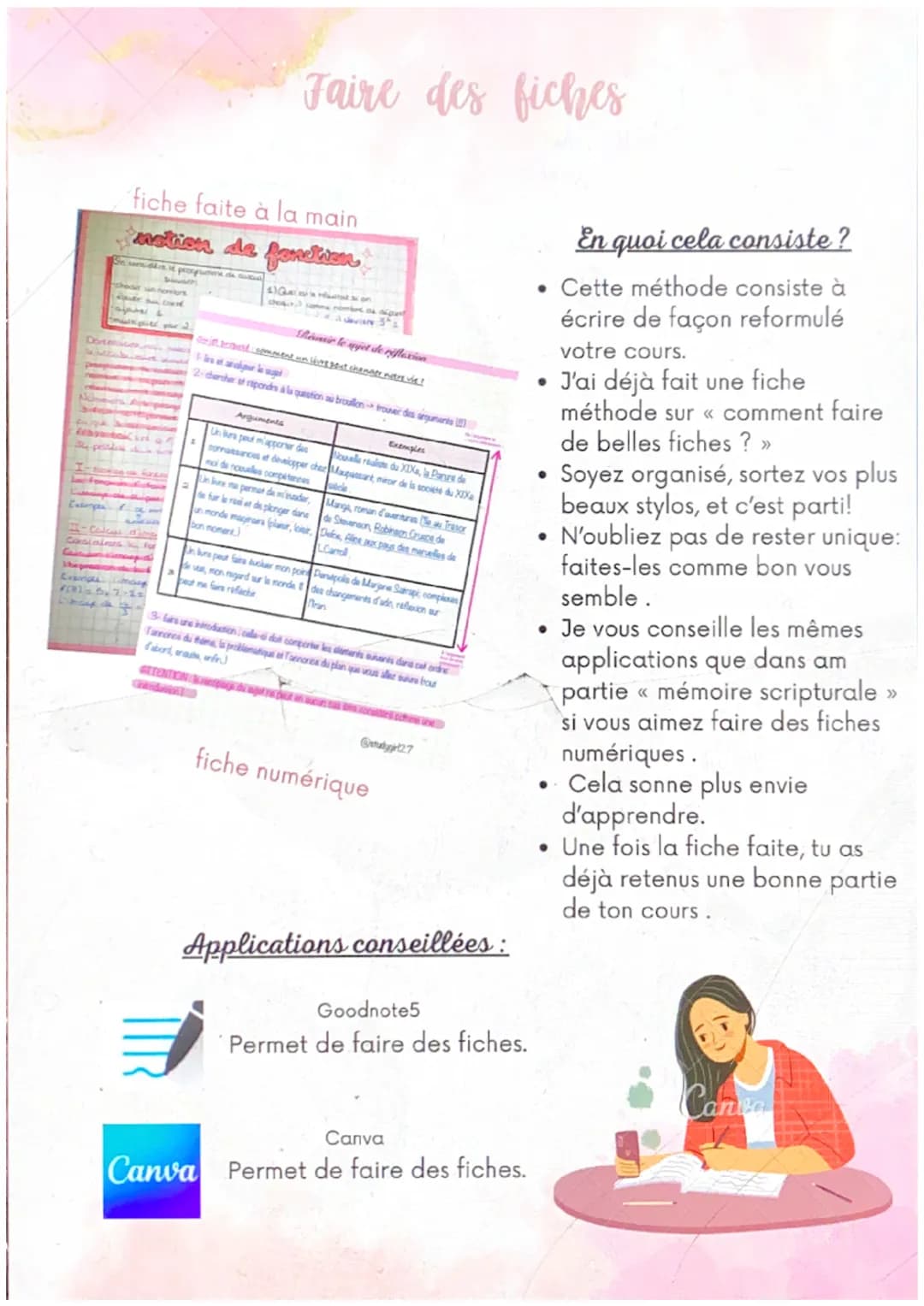 @studygirl
27

Comment réviser ?

méthodes de révision Mémoire auditive

Convient à qui?

Cette méthode convient à ceux qui
retiennent leurs