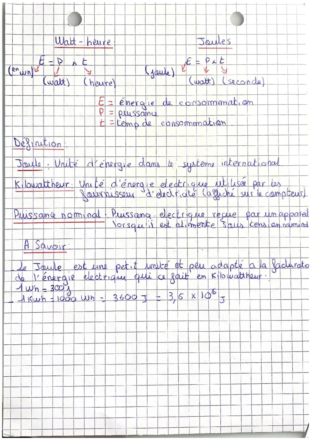 # Physique-Chimie

Puissance et énergie

I-La Puissance électrique.

Definition: Une puissance électrique est l'énergie reçue ou
générée par
