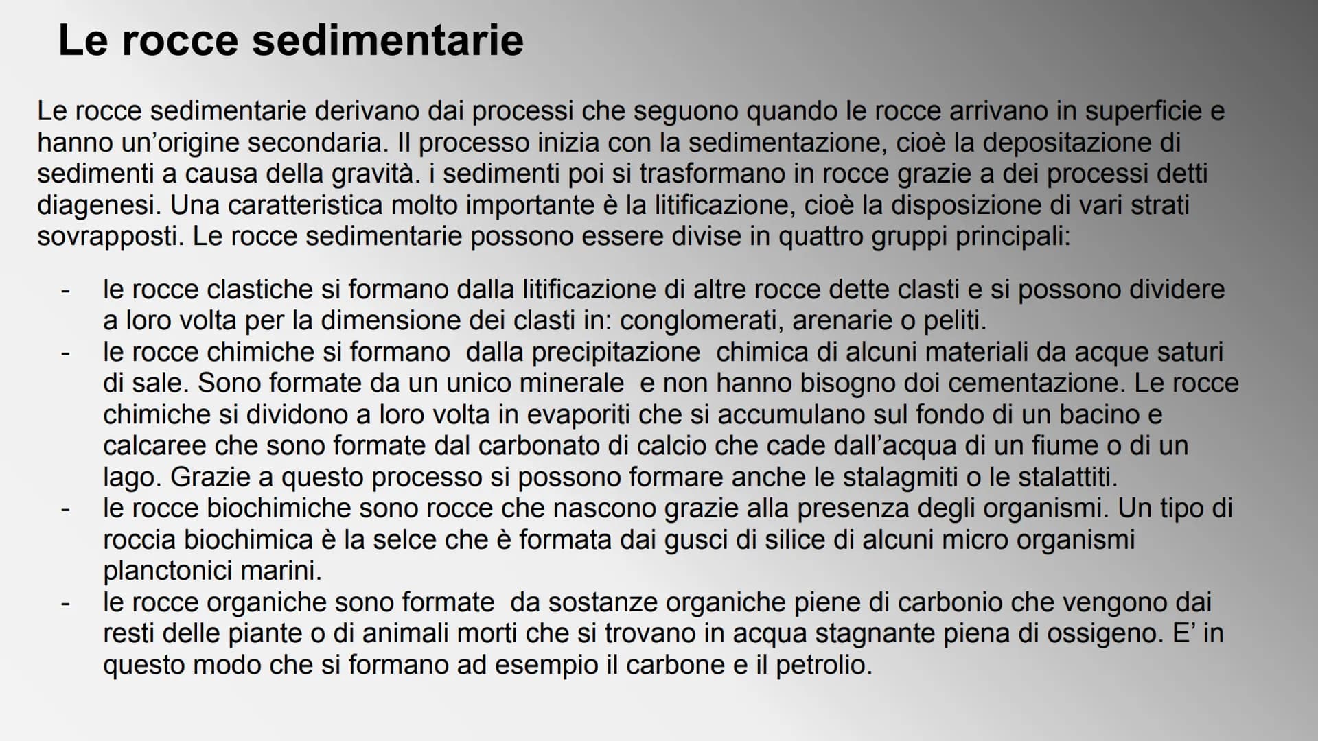 # LE ROCCE # Che cosa sono le rocce?

Una roccia è un solido naturale formato da uno o più minerali
tenuti insieme in un aggregato compatto.