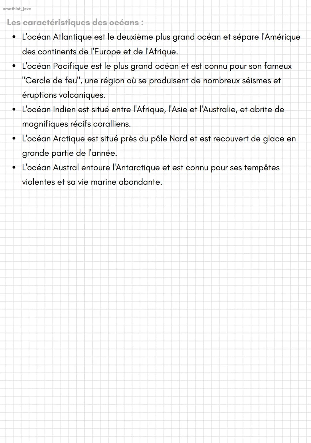 emathist jsxc
# Géographie
Les continents et les océans

Les continents:

*   Un continent est une vaste étendue de terre émergée.
*   Il ex