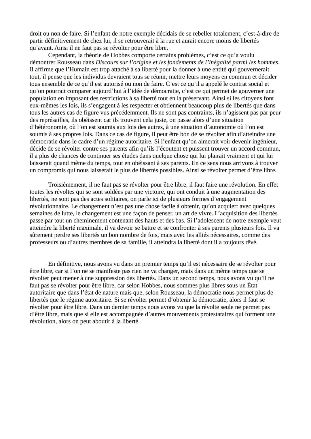 # Faut-il se révolter pour être libre ?

Nous avons tendance à penser en premier lieu qu'il faut, c'est-à-dire qu'il est bon et utile de
fai
