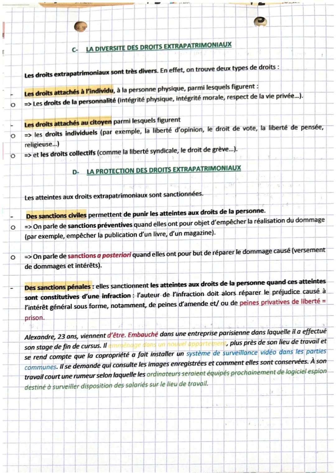 - droit
Chapitre 10

Introduction:

L'acquisition de la personnalité juridique entraîne l'octroi de droits subjectifs.

Parmi ces droits, ce