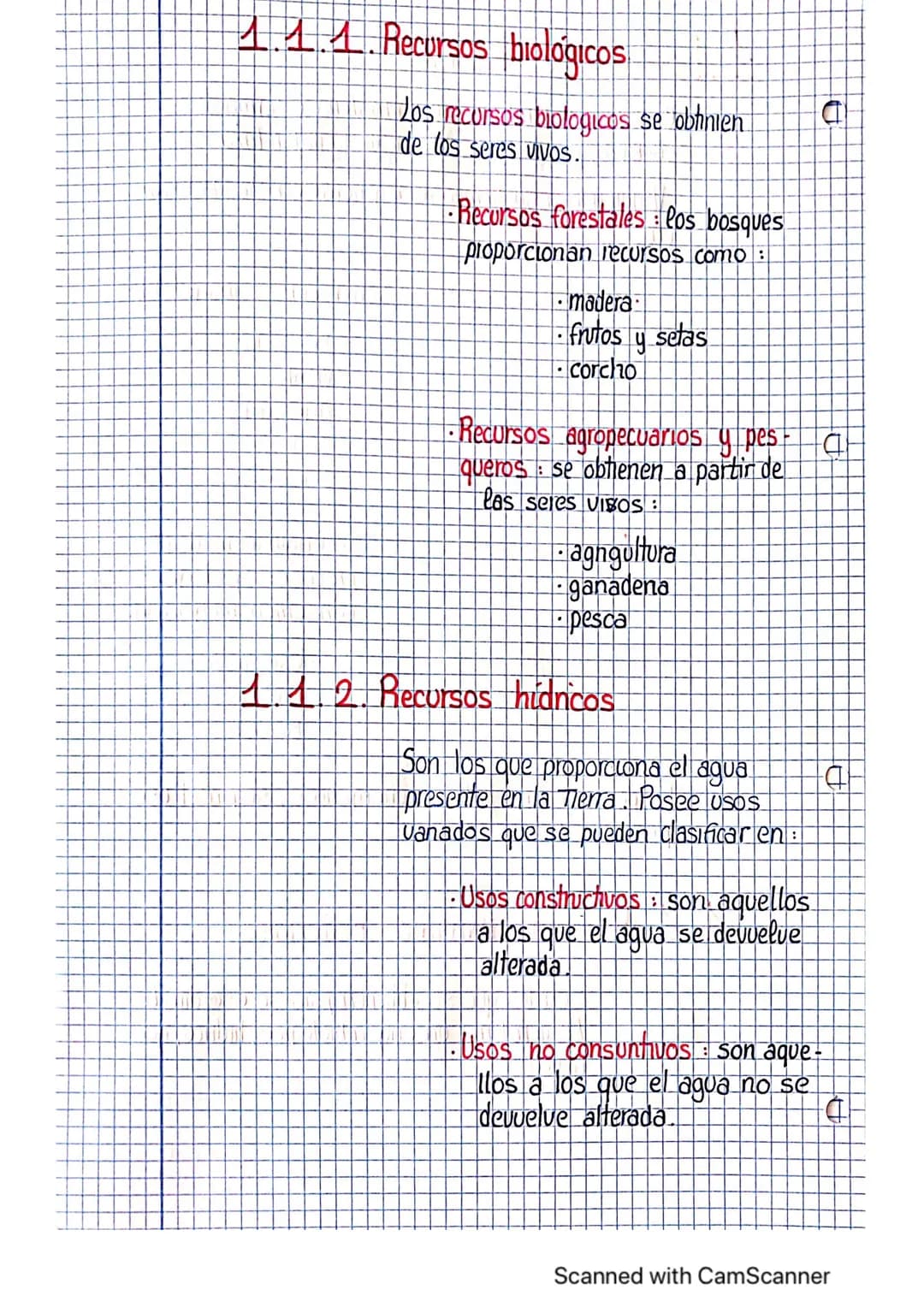 1- Recursos Naturales

2.- Obtención de Recursos Naturales

3 - Repercusiones del uso de los recursos
naturales

4.-C problema de los residu