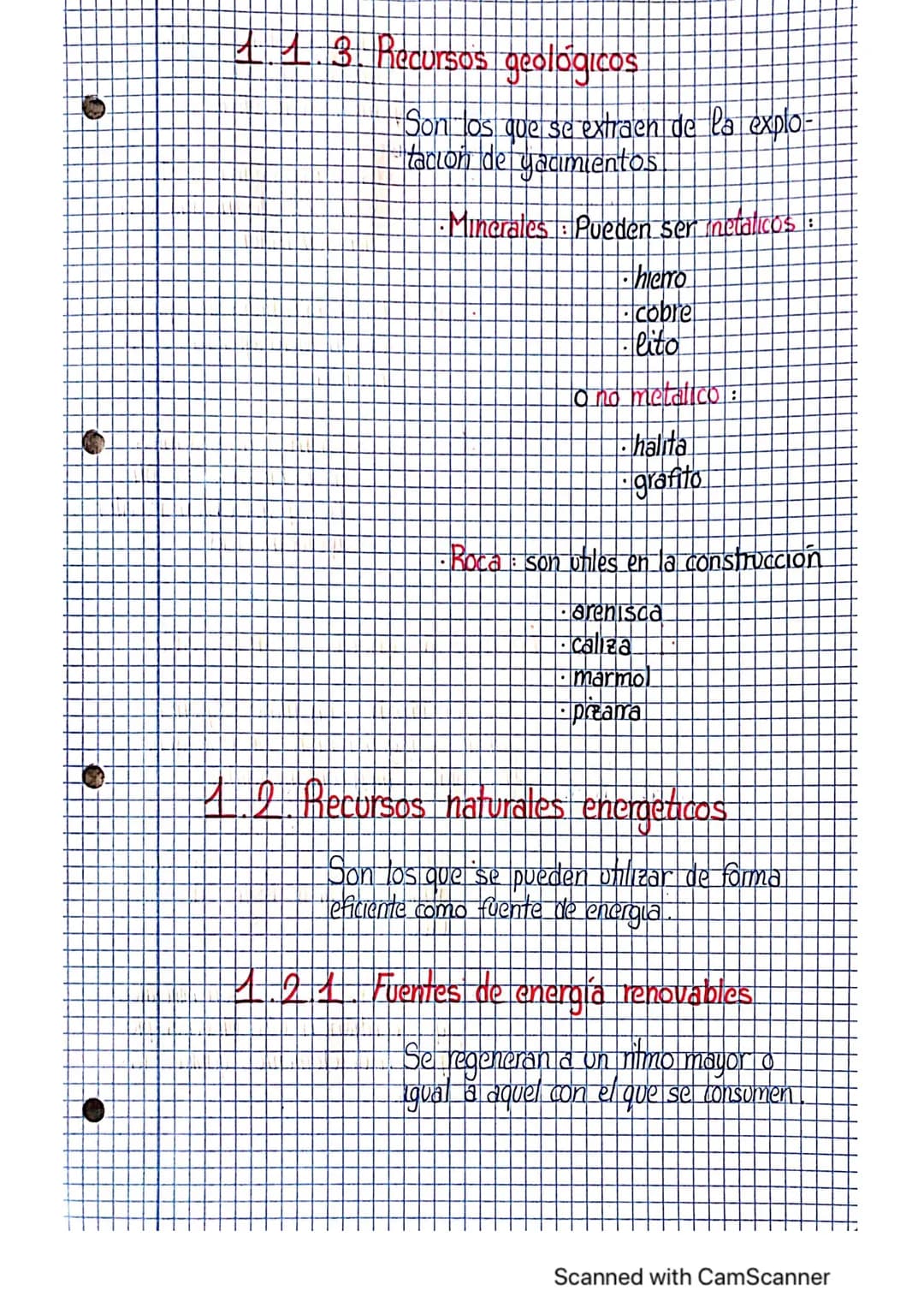 1- Recursos Naturales

2.- Obtención de Recursos Naturales

3 - Repercusiones del uso de los recursos
naturales

4.-C problema de los residu