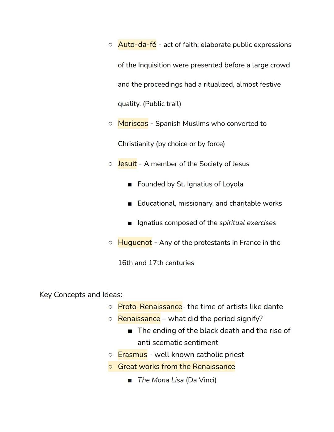 Test #2 Study Guide
Renaissance to English Reformation
• Locations:

• France
• Spain
• Portugal
• Germany
• Chezh Republic
• Switzerland
• 