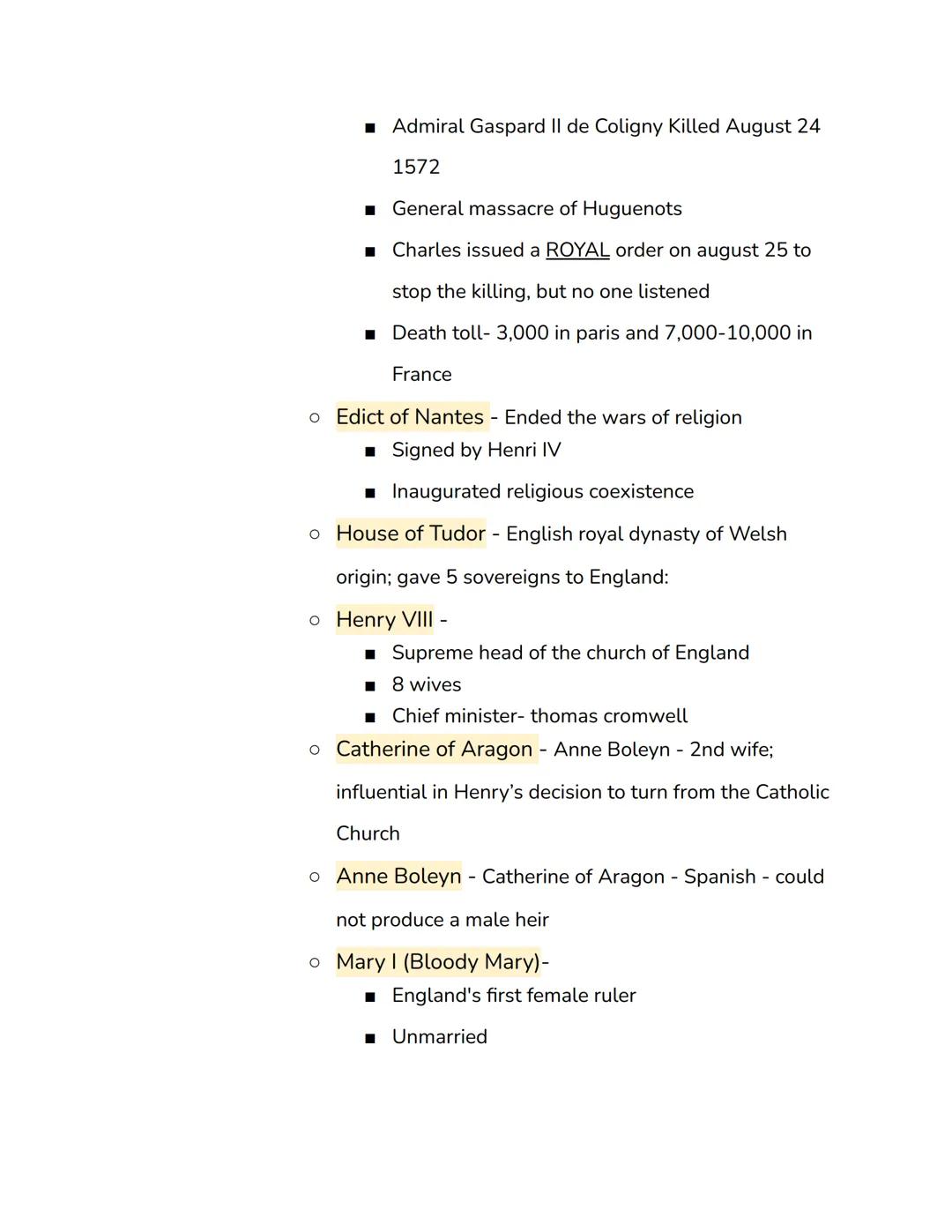 Test #2 Study Guide
Renaissance to English Reformation
• Locations:

• France
• Spain
• Portugal
• Germany
• Chezh Republic
• Switzerland
• 