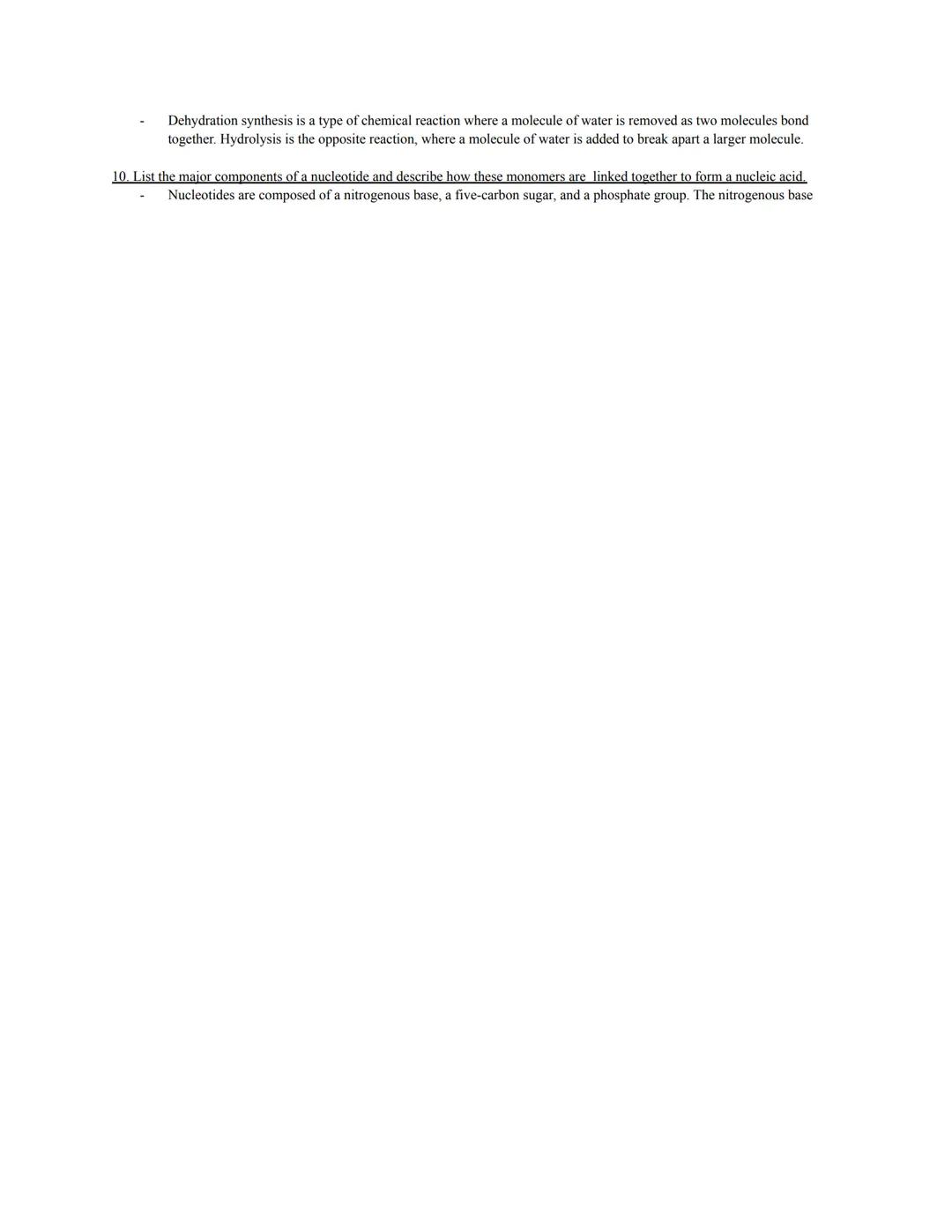 # Biology Chapter 5: The Evolutionary History of Biological Diversity

1. Explain the structure and function of the monosaccharides, disacch