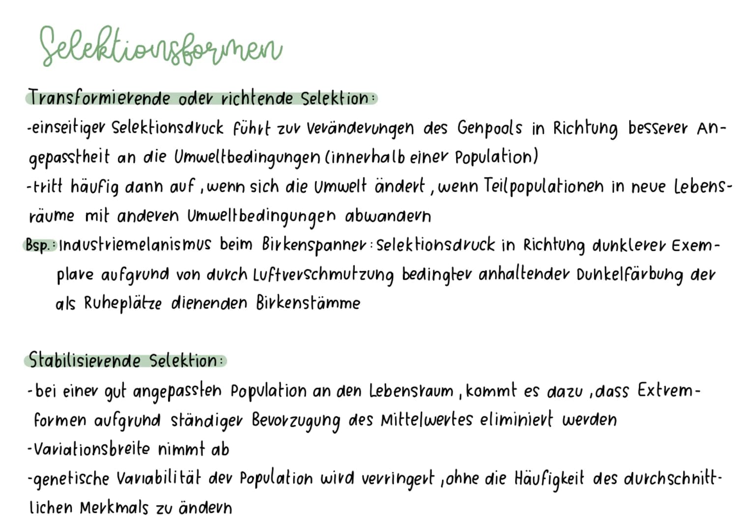 # Synthetische Evolutionstheorie

- basierend auf Darwins Selektions theorie; erweitert um Erkenntnisse aus anderen biologischen Bereichen
-
