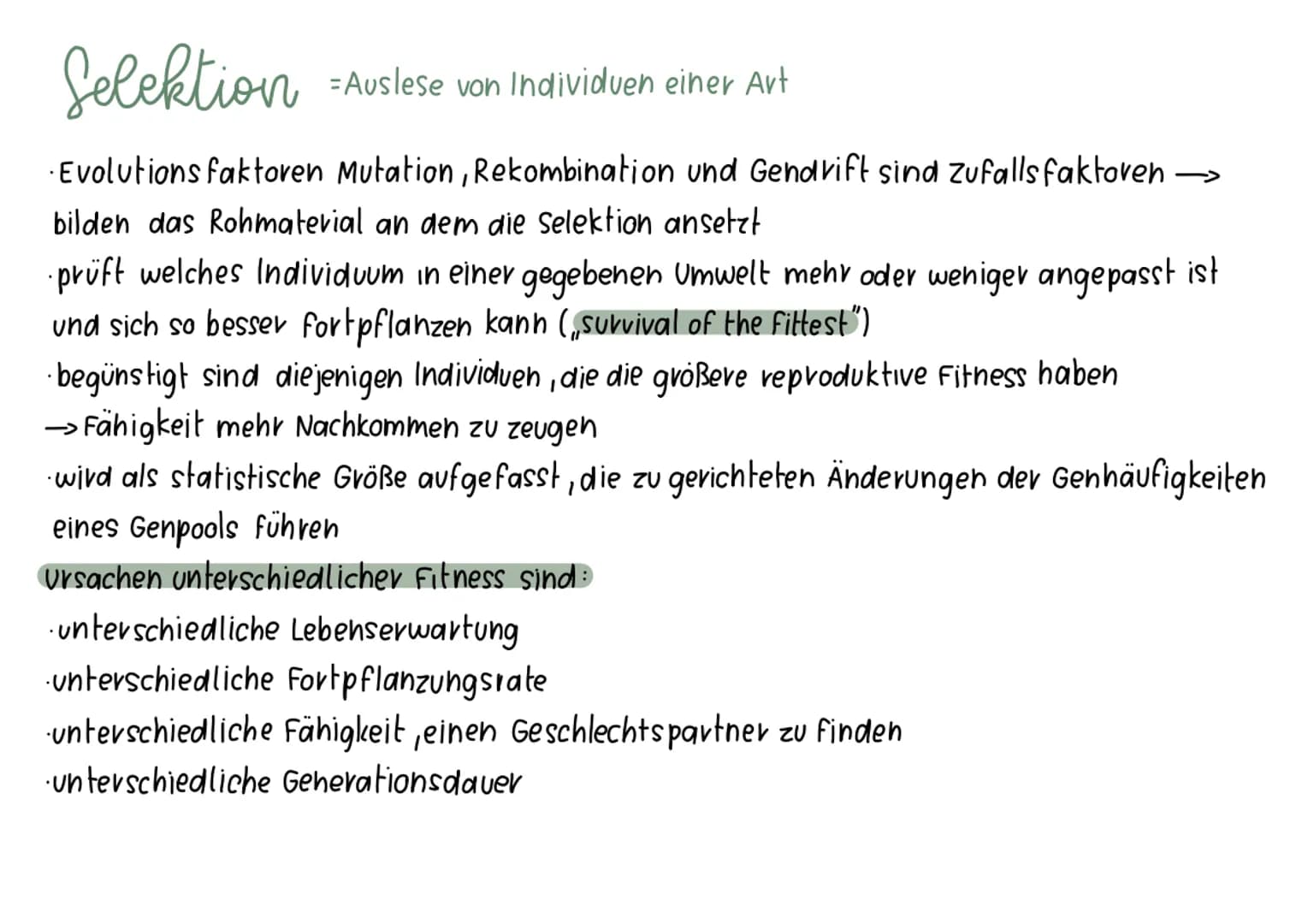 # Synthetische Evolutionstheorie

- basierend auf Darwins Selektions theorie; erweitert um Erkenntnisse aus anderen biologischen Bereichen
-
