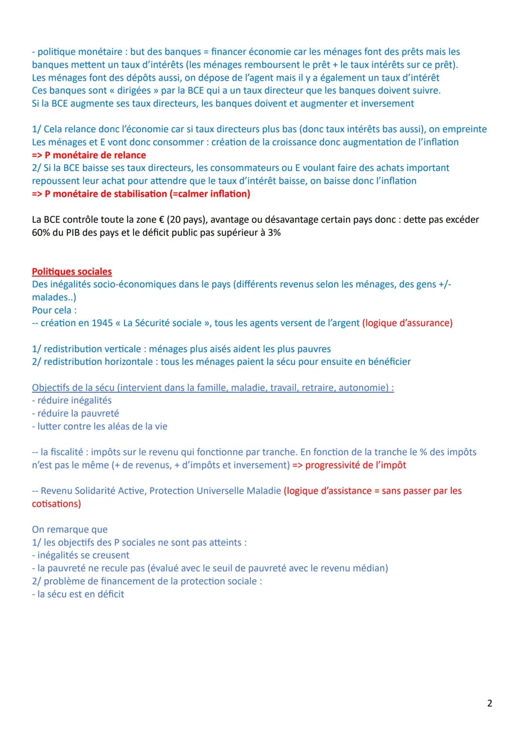 # RÉVISION ÉCONOMIE - PRG TERMINALE

- L'intervention de l'État

État libéral (E-U):
- fonctions régaliennes (justice, police, défense / pas