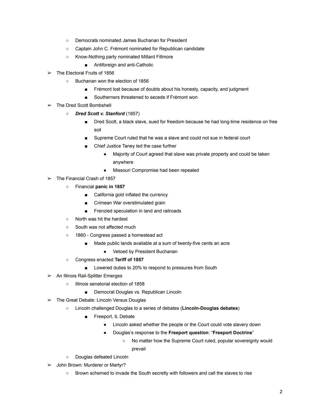 AP US History
Chapter 19: Drifting Toward Disunion, 1854-1861

Stowe and Helper: Literary Incendiaries
*   Harriet Beecher Stowe published *