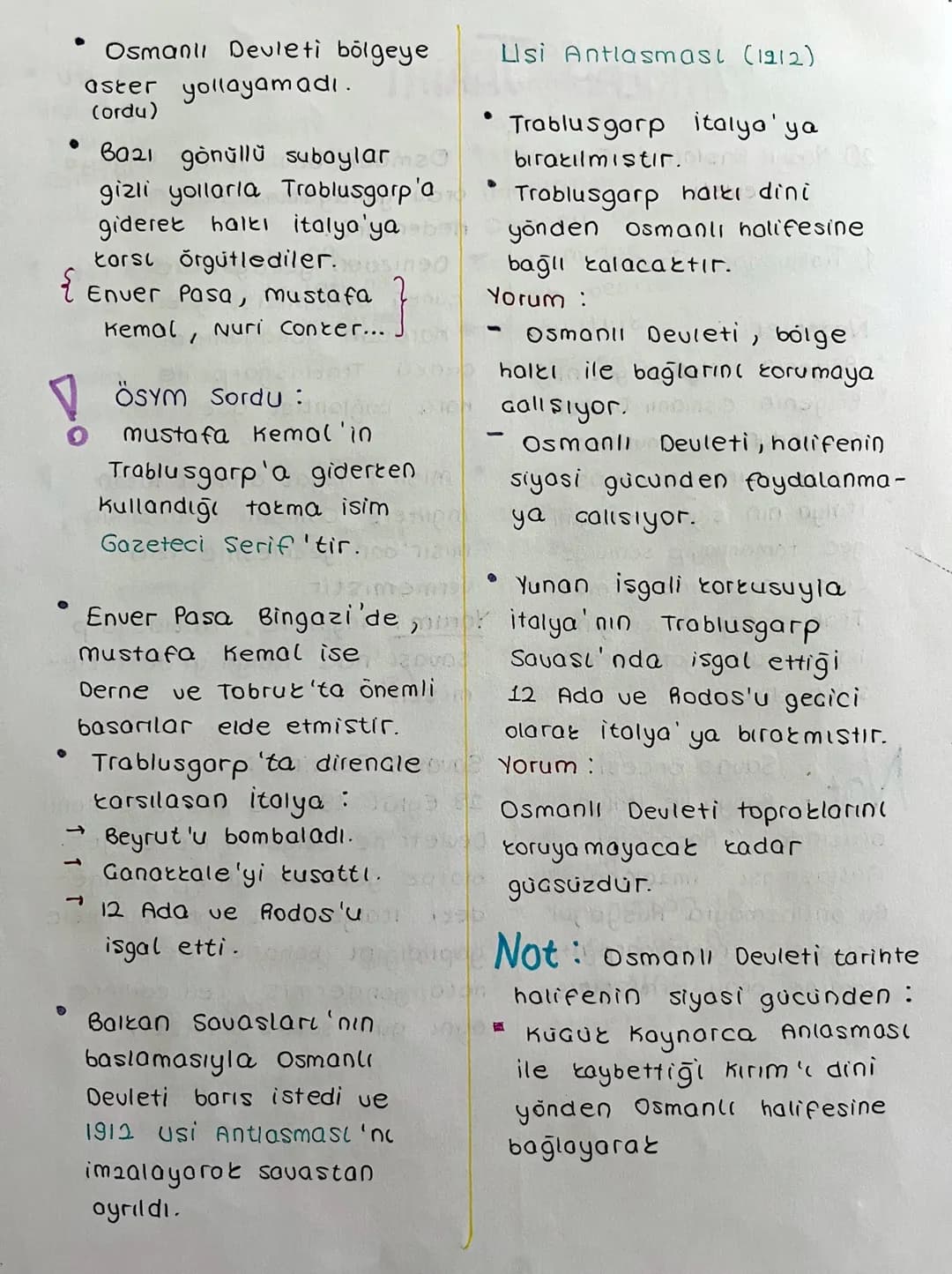 # İNKILAP TARİHİ

20. Yüzyıl Baslarında Osmanlı
Devleti

1. Trablusgarp Savası

Nedenleri :

*   Bölgenin İtalya'ya yakınlığı
*   Bölgenin O