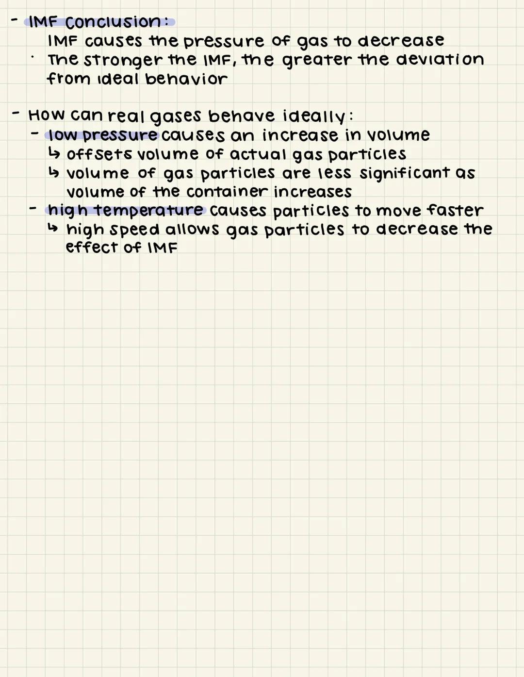 Kinetic Molecular Theory (KMT):
- gas particles are tiny & very far apart
↳ volume = negligible
- collision of gas particles cause pressure
