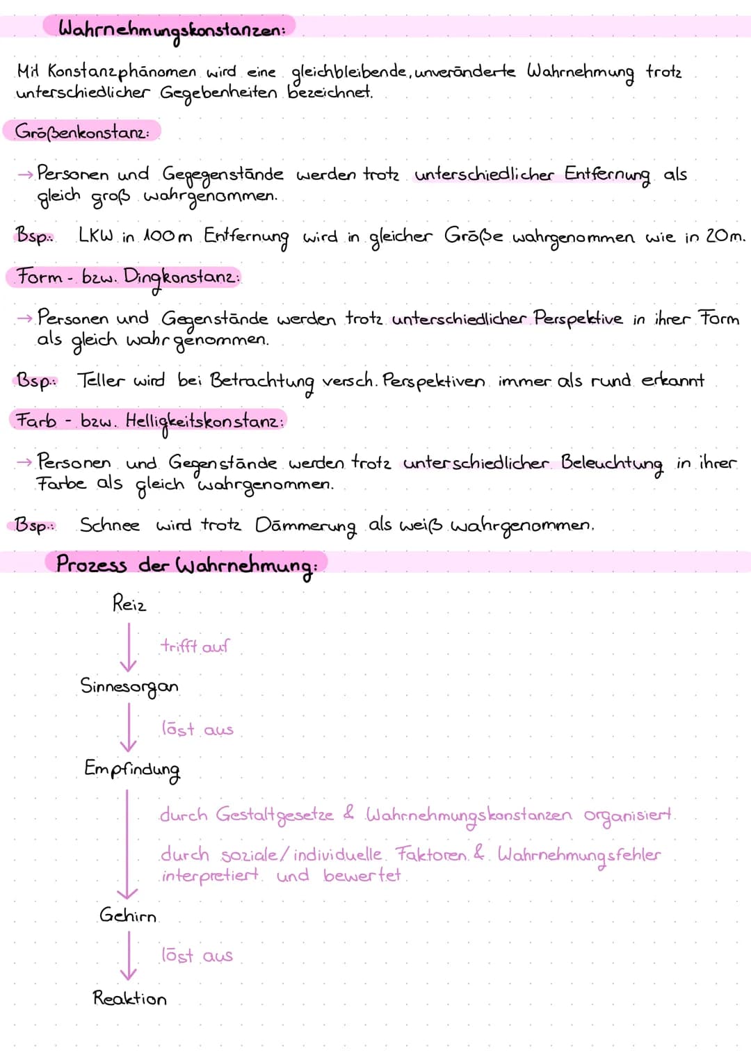 # psychologie &

pädagogik

ΚΑΣ (02.12.20)

Wahrnehmung:

Wahrnehmung ist ein psychophysischer Vorgang, bei dem äußere und innere Reize mith