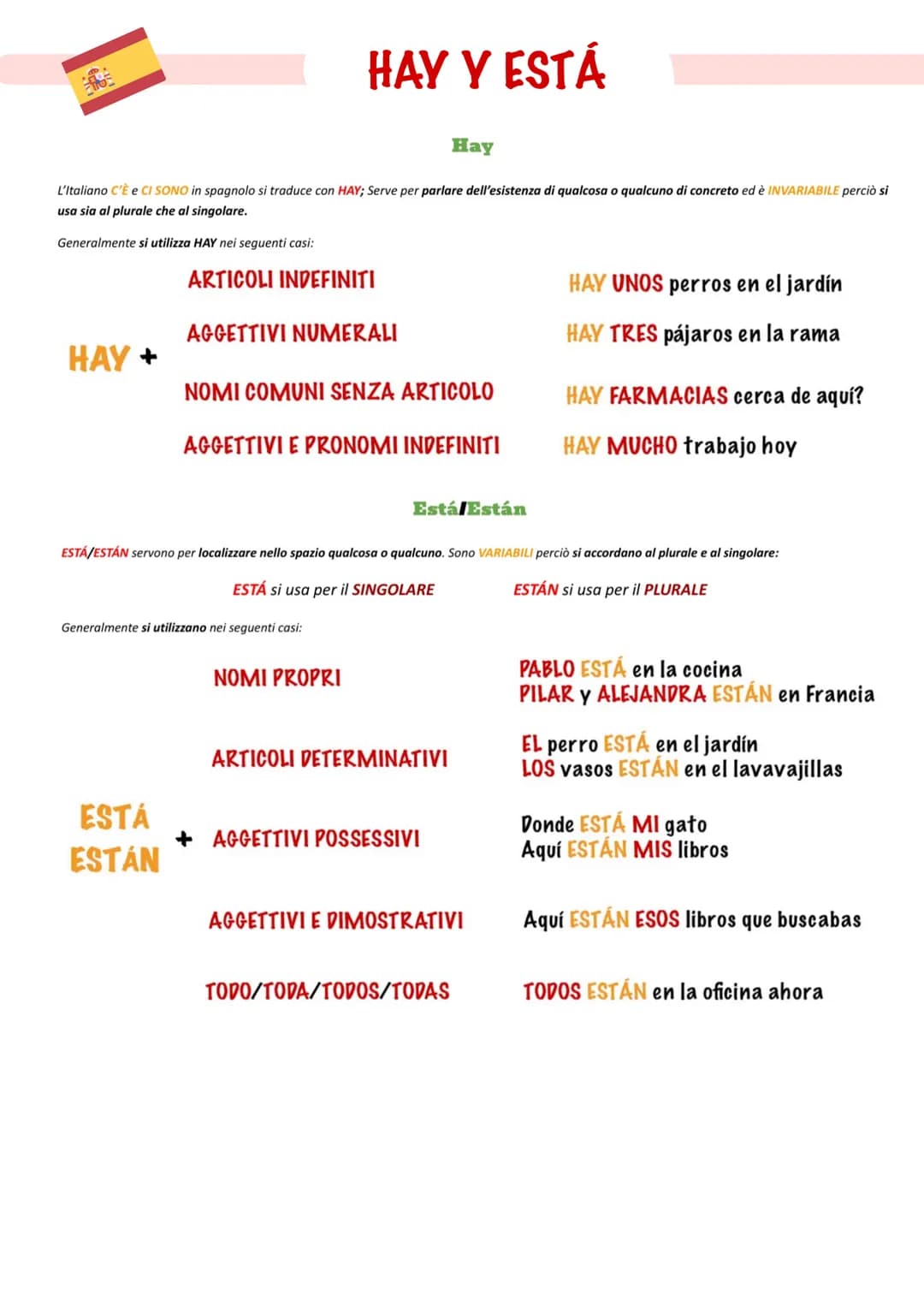 # HAY Y ESTÁ

Hay

L'Italiano C'È e CI SONO in spagnolo si traduce con HAY; Serve per parlare dell'esistenza di qualcosa o qualcuno di concr