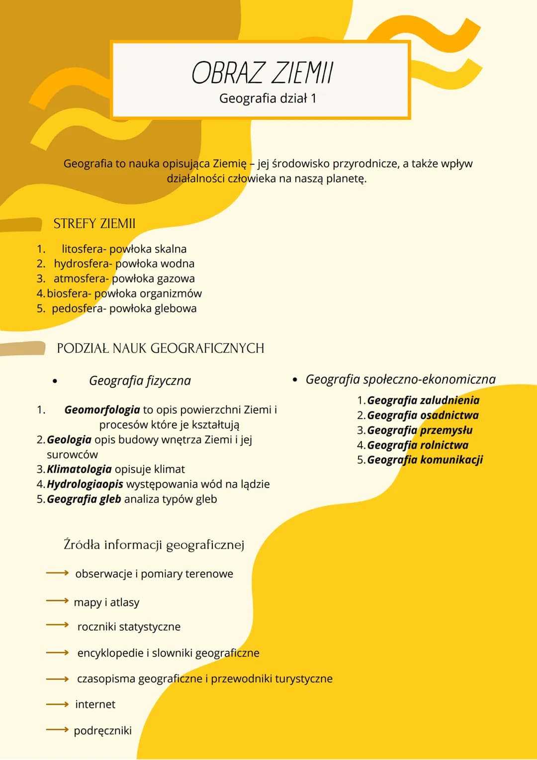 # OBRAZ ZIEMII
Geografia dział 1

Geografia to nauka opisująca Ziemię - jej środowisko przyrodnicze, a także wpływ
działalności człowieka na