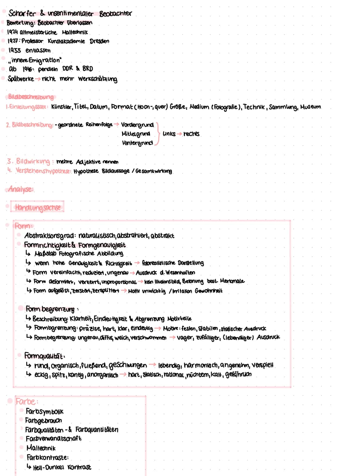 # KUNST KLAUSUR

QI-Neve Sachlichkeit

Bildanalyse:

1. Beschreibung

2. Untersuchung der Gestaltungsmittel

Deutung mit Epochenbezug zur Ne
