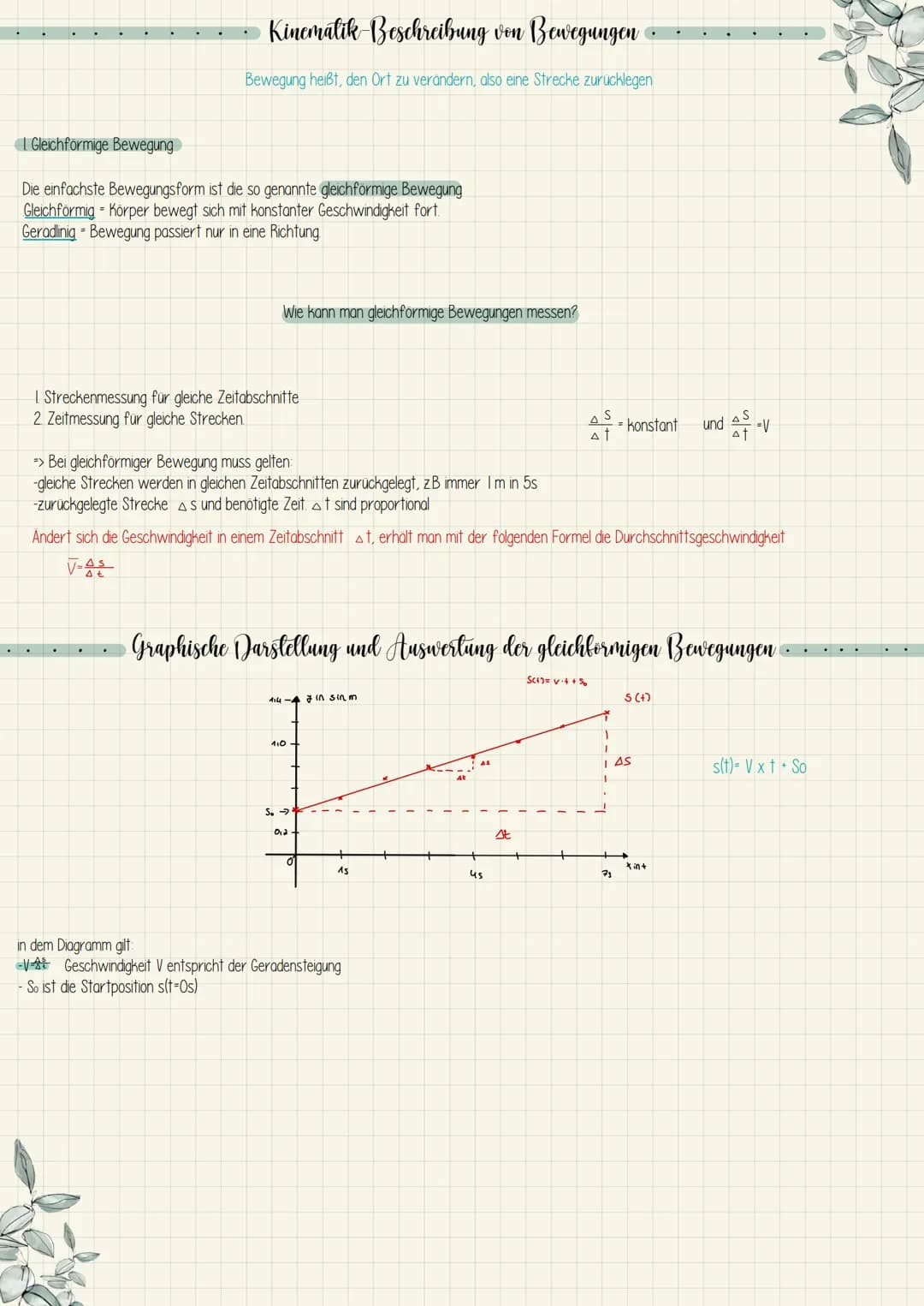 • • • • • • Physik - Bewegungen • • • • • • ### Kinematik Beschreibung von Bewegungen

Bewegung heißt, den Ort zu verändern, also eine Strec