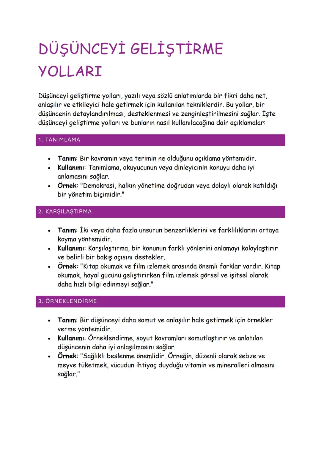 # DÜŞÜNCEYİ GELİŞTİRME
# YOLLARI

Düşünceyi geliştirme yolları, yazılı veya sözlü anlatımlarda bir fikri daha net,
anlaşılır ve etkileyici h