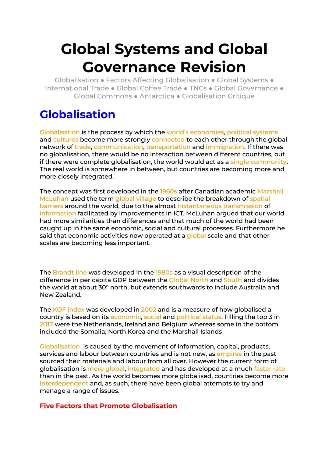 # Global Systems and Global
## Governance Revision

Globalisation. Factors Affecting Globalisation Global Systems .
International Trade Glob