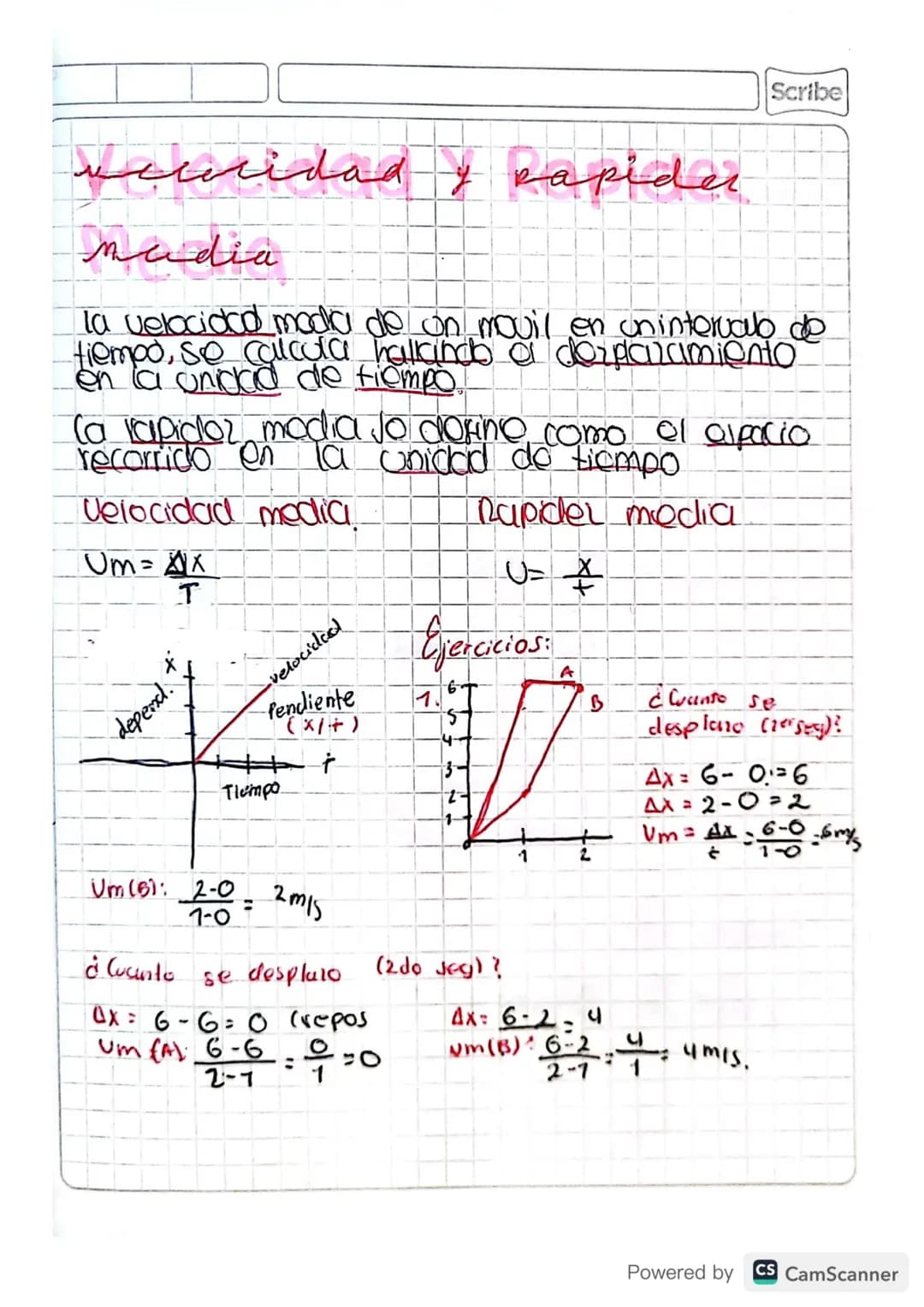 # velocidad y papider

## mudia

la velocidad mada de on mouil en unintervalo de
tiempo, se calcula hallando a dorplanamiento
en la unidad d