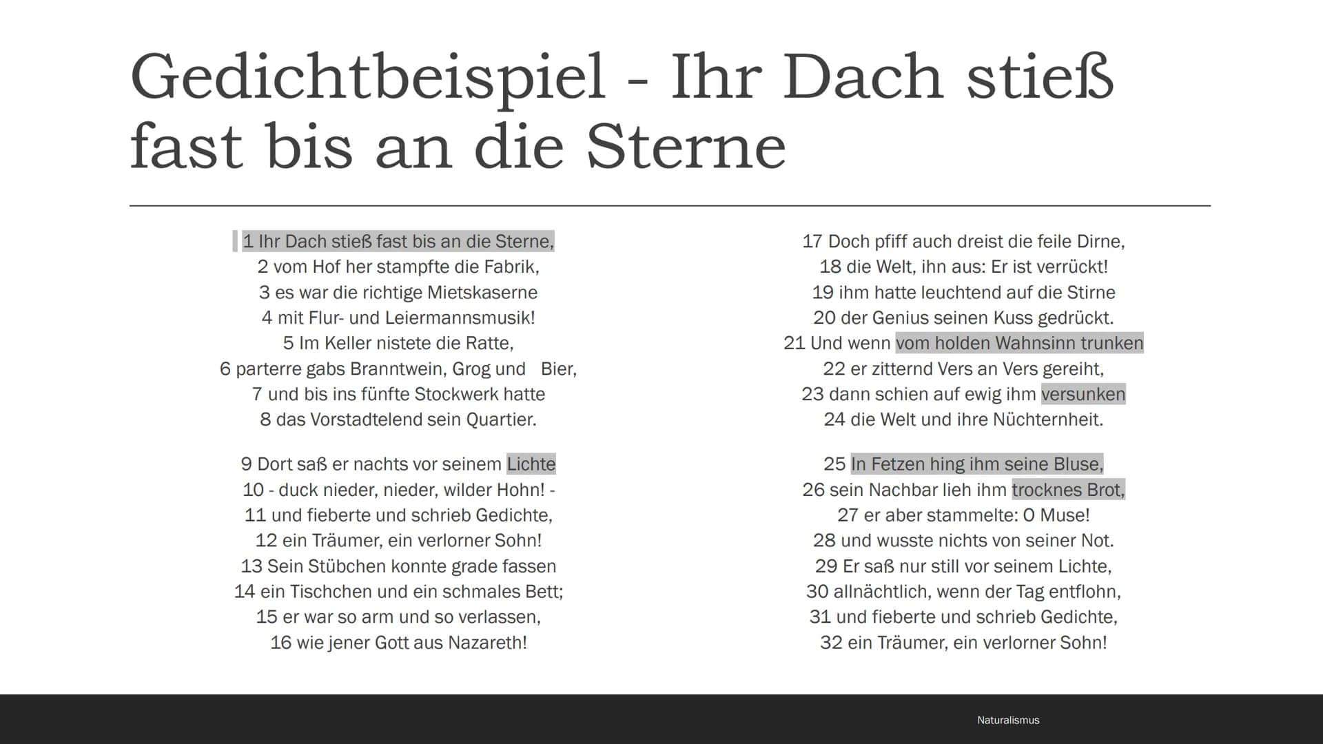 Naturalismus

1880-1900 # Inhaltsverzeichnis

- Begriff und Eingrenzung
- Zeitgeschichtliche Rahmenbedingungen
- Weltbild, Menschenbild und 