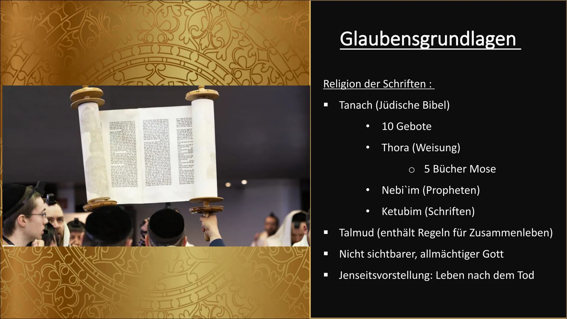 # Das Judentum # Gliederung

Allgemeines

Heilige Städte &
Orte

Zeichen &
Symbole

Glaubensgrundlagen

Ethische
Grundlagen

Bioethik

Ersch