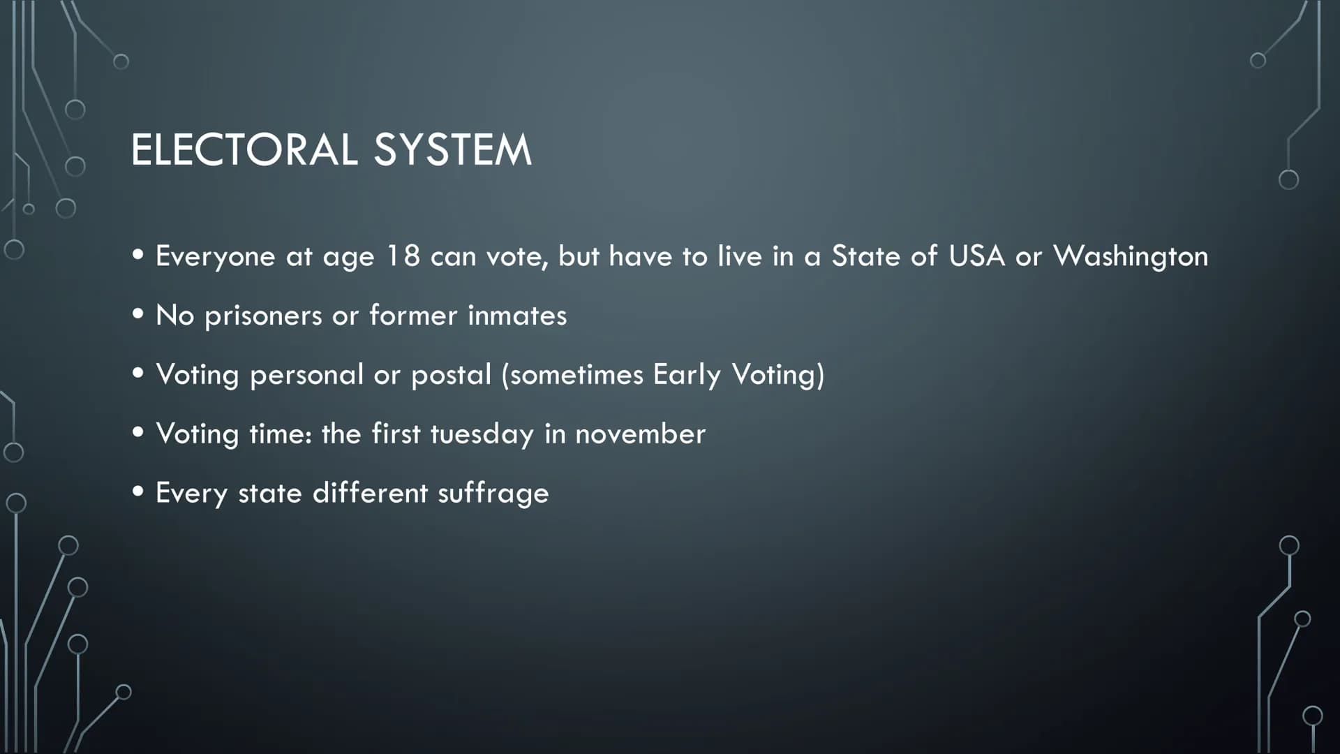 POLITICAL
SYSTEM OF THE
USA

THE POLITICAL SYSTEM USA

FROM VICTORIA AXT MAIN POLITICAL INSTITUATIONS/THEIR POWER

• USA is a federal consti