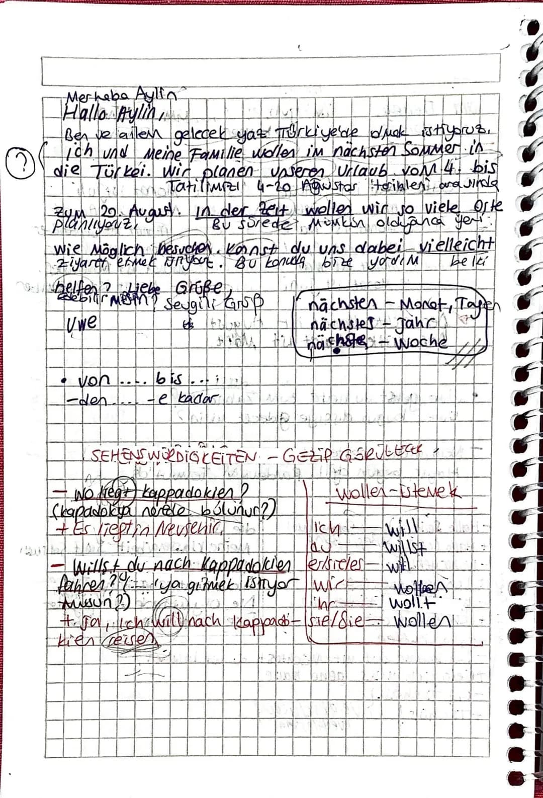was zerr

GÜNLER

am Freitag

montey

AYLAR

im guli

September

SAATLER

UM. 11 Uhr

7 whic

1) erste Monat ist Januar 7) siebte Monat ist 