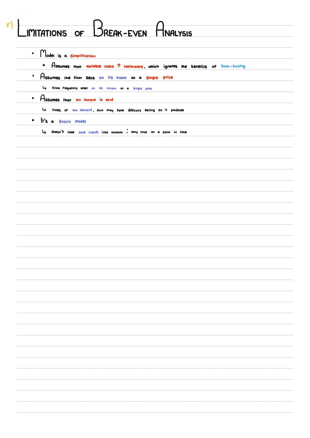 30.9.21

a) CONTRIBUTION

- Formula for break-even price - VC is known as
- Contribution per unit = sening price - VCPU
- Total Contribution