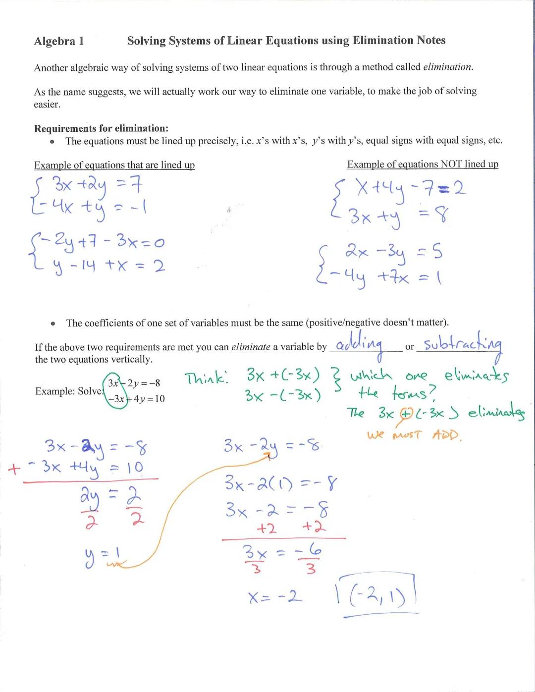 
<h2 id="solvingasystemoflinearequationsusingtheeliminationmethod">Solving a System of Linear Equations using the Elimination Method</h2>
<p