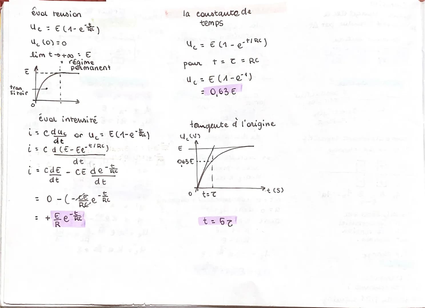 Intensité
= quanti. charges elec Q
qui traverse & conduc pat At

en courant continu
1= $\frac{Q}{\Delta t}$ i(t) = $\frac{da}{dt}$

le conde