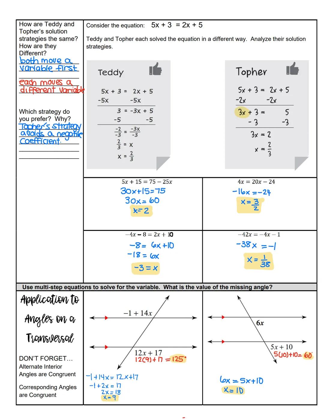 # Solving Linear Equations NOTES

I can solve one and two-step equations

vocabulary

One-Step
Equations

1.

When solving equations, you wi