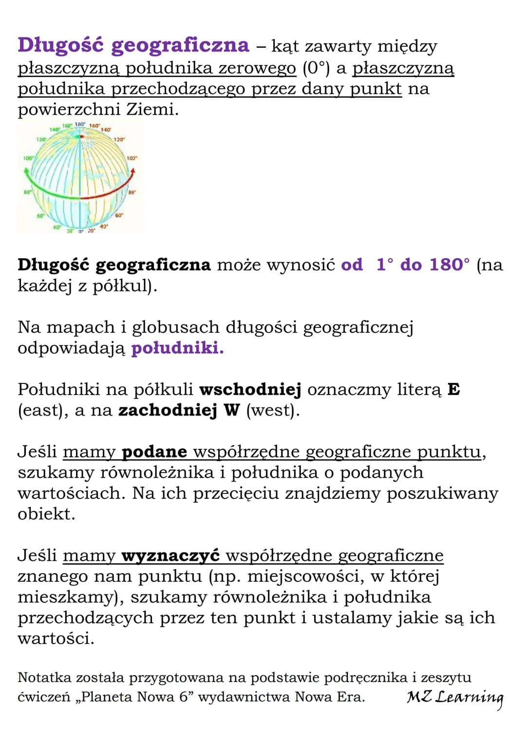# Współrzędne
geograficzne

Współrzędne geograficzne podajemy w miarach
kątowych: stopniach, minutach i sekundach.

Jeden stopień to 60 minu