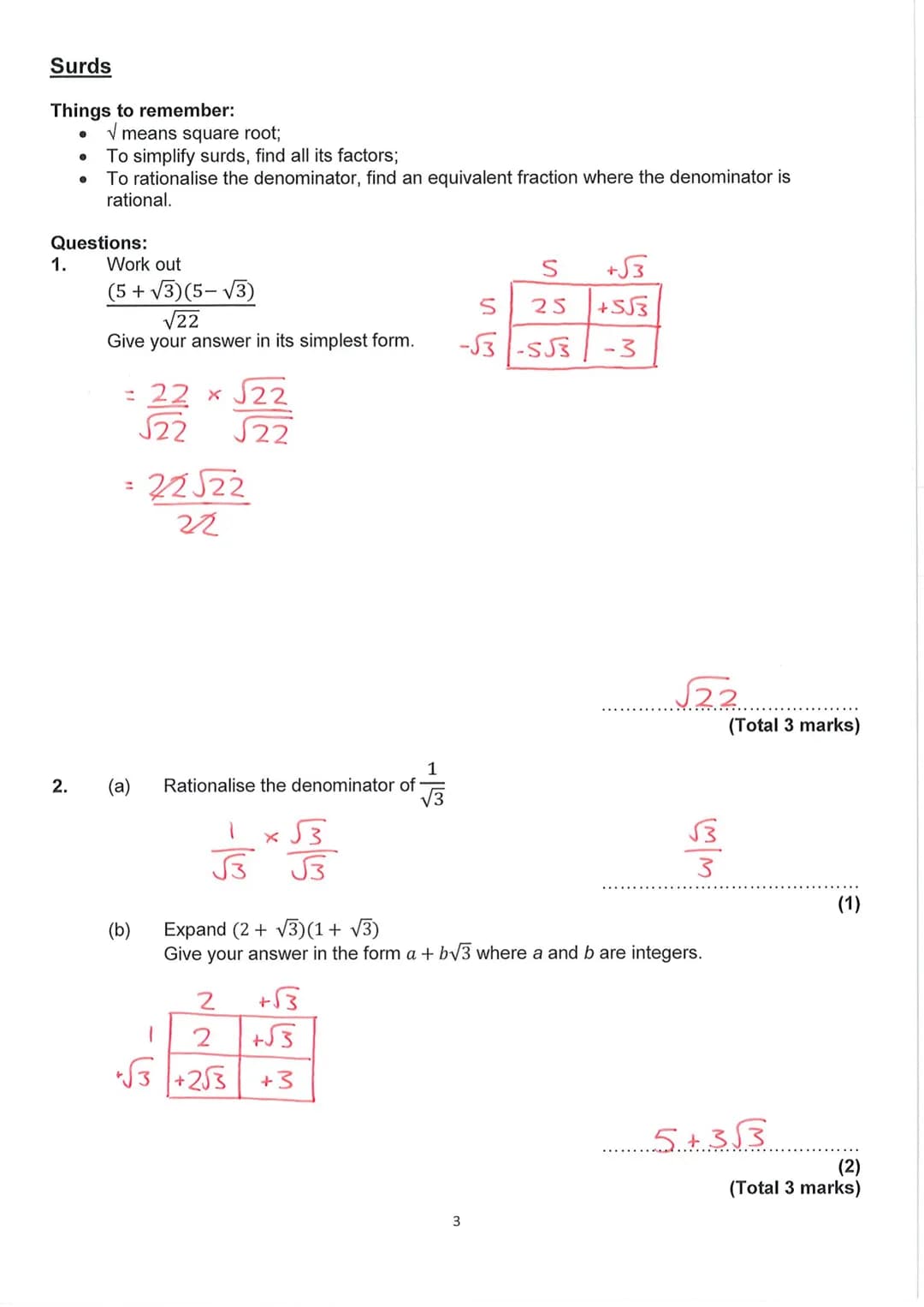 GCSE MATHEMATICS

Aiming for Grade 9

REVISION BOOKLET

Exam Dates:





Pizi

MATHS

Name:
Worked solutions Contents

Number:
Surds
Algebra